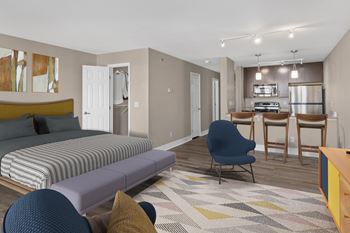 Living area with kitchen